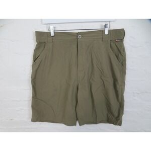Simms Fishing Shorts Mens Large Brown Nylon Quick Dry 9" Inseam Hiking Outdoor
